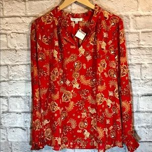 Rose + Olive  NWT v neck tunic long sleeve